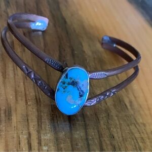 Turquoise Stone Copper Bracelet